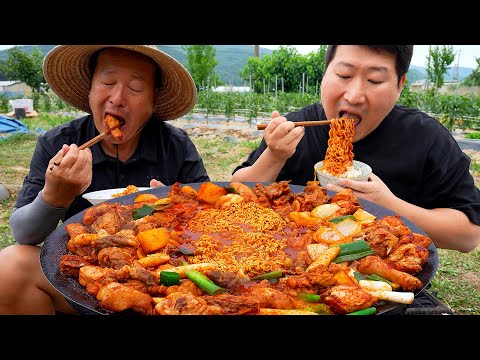 차돌박이가 닭볶음탕을 만나면 직접 키운 감자 양파 넣은 차돌닭볶음탕 Braised chicken Beef