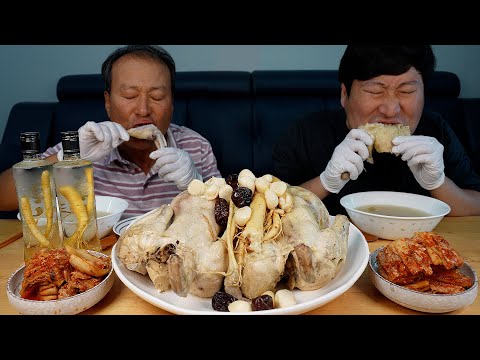 초복을 맞아 가마솥 삼계탕과 인삼주 한 잔 Samgyetang Ginseng liquor 요리 먹방