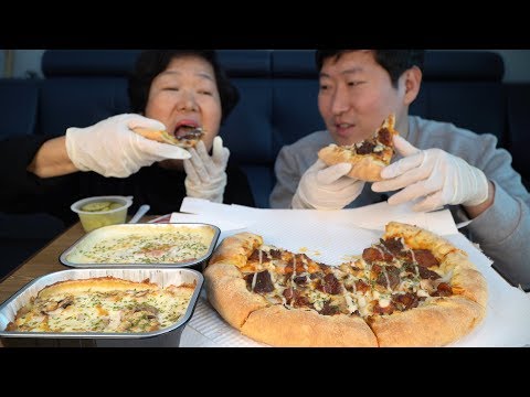 어머니가 제일 좋아하시는 음식은 피자 고기 가득 미트미트미트 피자 Meat meat meat Pizza