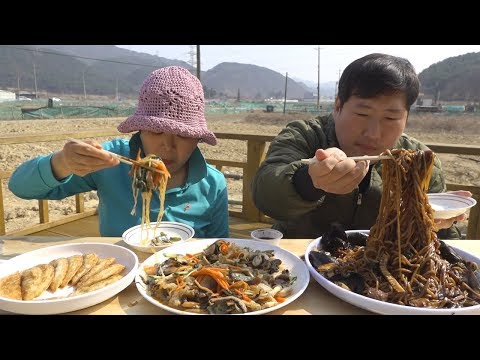 어머니가 좋아하시는 양장피 Yangjangpi 와 짜장면 Jajangmyeon 먹방 Mukbang