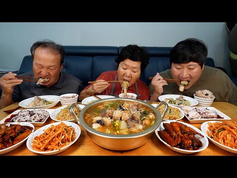 쌀쌀해진 날씨와 어울리는 시원한 아귀탕과 도루묵조림 갑오징어숙회 집밥 한 상 Monkfish soup