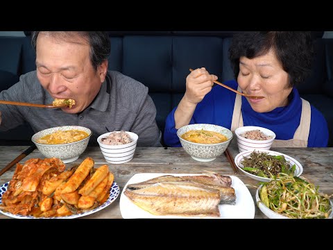 구수한 콩비지찌개와 맛있는 반찬들로 집밥 먹방 Biji stew Homemade foods 요리 먹방