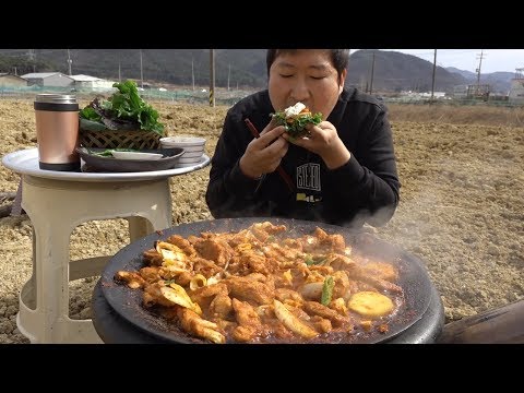 비주얼로 식욕 증가 가마솥 닭갈비 Spicy Grilled Chicken 요리 먹방 Mukbang