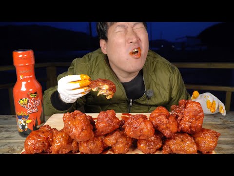 더욱 더 매워진 핵불닭 소스 듬뿍 바른 닭다리 요리 먹방 Mukbang eating show