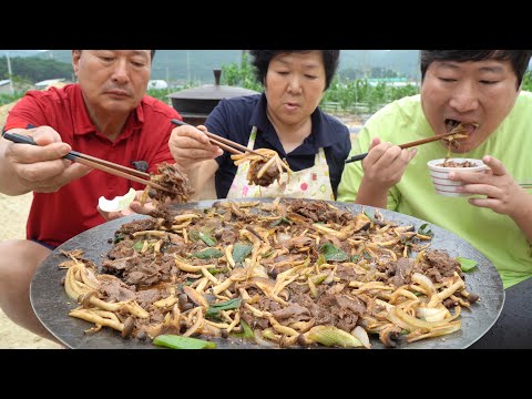 밥까지 쓱쓱 볶아 먹는 솥뚜껑 한우불고기 Beef Bulgogi on a cauldron lid 요리 먹방