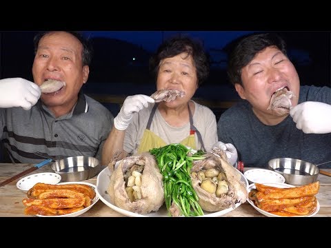 중복을 맞아 오리백숙 Boiled Duck with Rice 요리 먹방 Mukbang eating show