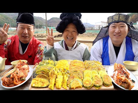 타임슬립먹방 8가지 모듬전 Assorted jeon Korean pancake 요리 먹방 Mukbang