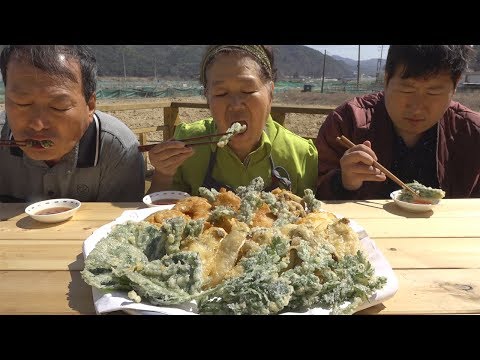 각종 야채들로 튀긴 모듬야채튀김 Fried vegetables 요리 먹방 Mukbang eating show