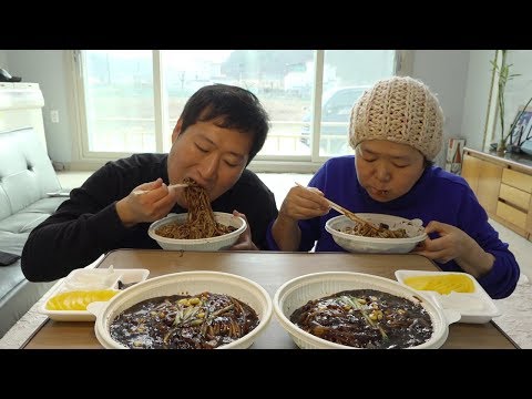 어머니와 짜장면 Black bean sauce noodles 먹방 Mukbang eating show