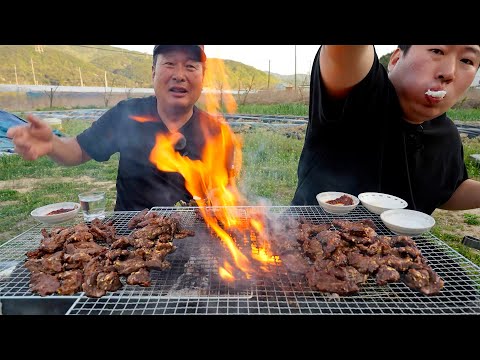 마늘 숯불갈비 먹다가 마이크 태워 먹을 뻔했습니다 Charcoal grilled Garlic Beef