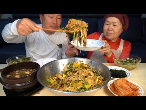 열무김치와 각종 나물 듬뿍 넣은 열무보리비빔밥 Young radish Bibimbap 요리 먹방