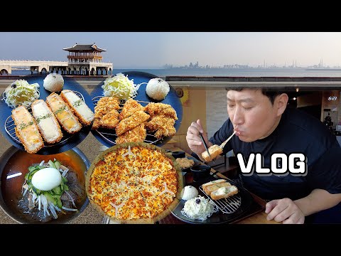 먹방VLOG 48시간 굶고 건강검진 후 먹는 냉면 돈까스 피자 먹방 HEUNGSAM S MUKBANG