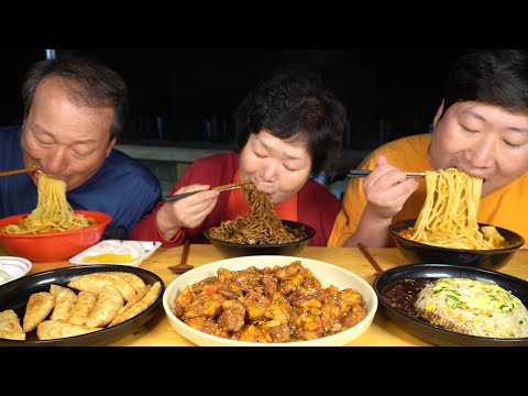 중식세트 먹방 짜장 짬뽕 깐풍기 볶음밥에 군만두까지 Chinese foods set 먹방 Mukbang