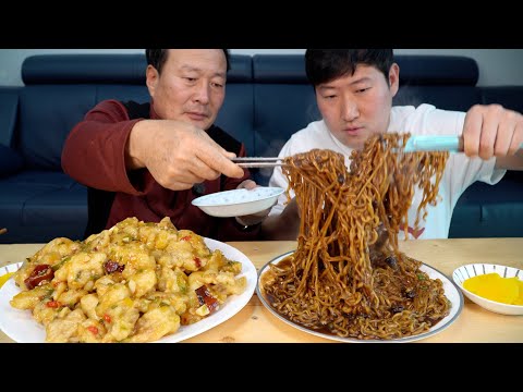 소스까지 직접 만드는 수제 깐풍기와 짜장라면 Handmade Deep fried Chicken in Hot