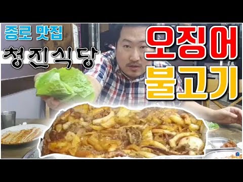 종로 맛집탐방 청진식당 오징어 불고기 먹방 흥삼 in 종로 17 8 30 Cook Mukbang