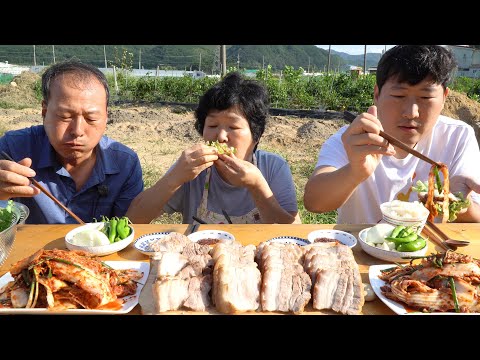 직접 담근 매실청으로 만드는 맛있는 겉절이 수육 Boiled pork Fresh Kimchi 요리 먹방