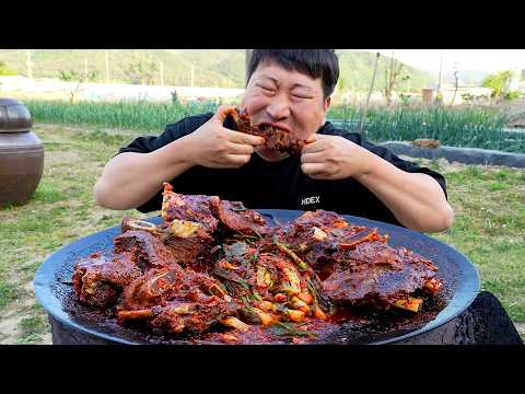 밥 숟가락 멈출 수 없는 매운 소갈비찜과 파김치 조합 찐 밥도둑 먹방 Galbijjim Green