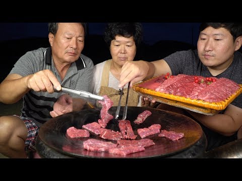 색깔 좋은 1등급 한우 구이 Grilled Hanwoo korean beef 요리 먹방 Mukbang