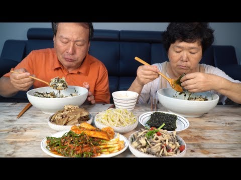 식욕 돋우는 곤드레꼬막밥 과 맛있는 반찬들 우엉조림 느타리버섯볶음 요리 먹방 Mukbang eating