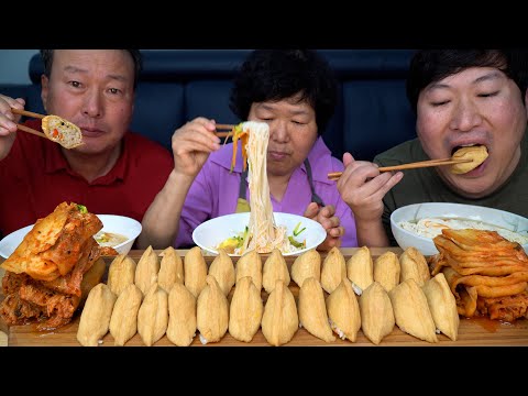 집에서 만든 유부초밥과 맛있는 잔치국수 먹방 Fried tofu rice balls Banquet