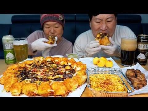 어머니가 극찬하신 피자헛 신메뉴 립스테이크바이트 피자에 말표 맥주 한 잔 피맥 먹방 Pizza Beer