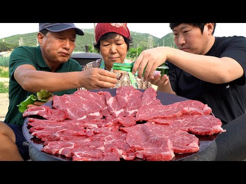 입에서 살살 녹는 한우 안심 제비추리 채끝살 먹방 Korean Beef grilled on a