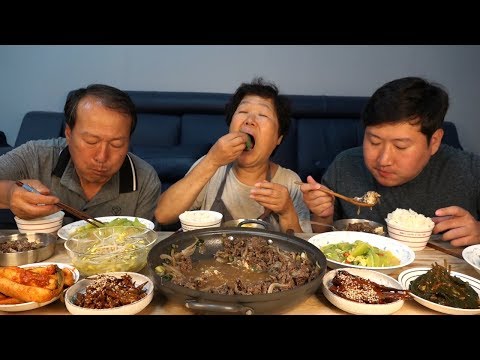 직접 재배한 호박으로 만든 호박볶음 불고기 요리 먹방 Mukbang eating show
