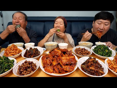 간만에 먹는 푸짐한 집밥 한 상 제육볶음 양미리조림 콩자반 한식 먹방 Korean homemade