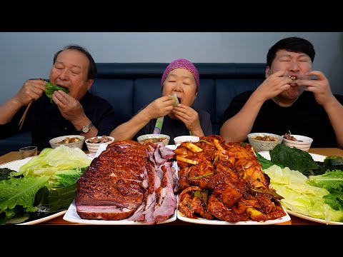 직접 훈연한 오리고기와 오겹제육볶음으로 오리쌈밥 제육쌈밥 먹방 Smoked duck Ssam 요리 먹방