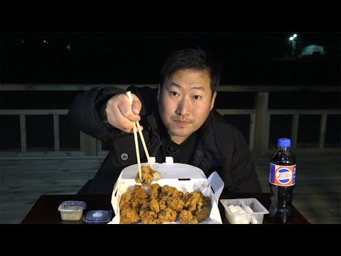 야외에서 먹는 땅땅치킨 순살 후라이드 먹방 Mukbang eating show