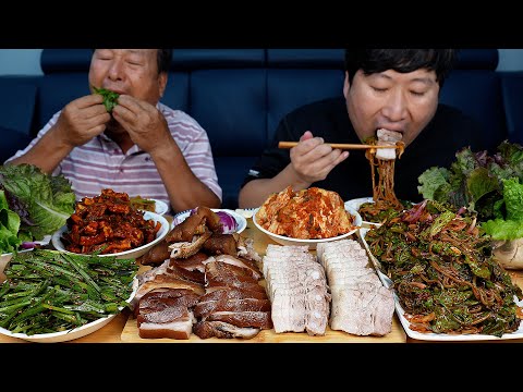 가마솥에 맛있게 삶은 족발 보쌈에 막국수까지 전부 만들어 먹방 Jokbal Bossam Boiled