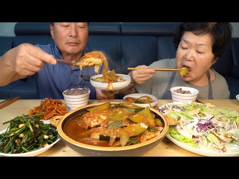 갈치호박조림과 일미무침 쪽파무침 양배추샐러드까지 집밥 한상 Homemade dishes 요리 먹방