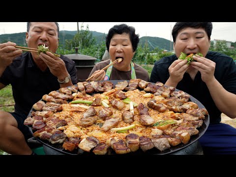 마지막에 볶음밥을 먹으니 배불러서 처음부터 볶았습니다 Samgyeopsal Fried rice 요리 먹방