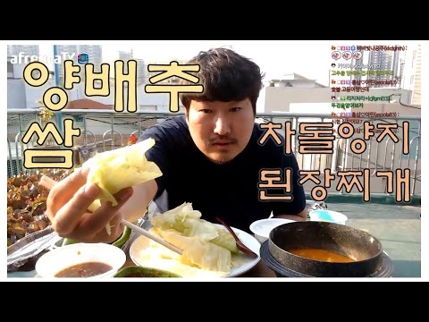양배추쌈 차돌양지된장찌개 요리 먹방 흥삼 in 옥탑방 17 4 28 Cook Mukbang
