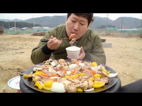 스테이크 소스를 이용한 맛있는 목살 스테이크 Pork neck Steak 요리 먹방 Mukbang
