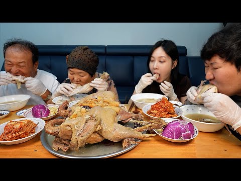 말복 커다란 토종닭으로 만든 가마솥 토종 삼계탕 Ginseng Chicken Soup 요리 먹방