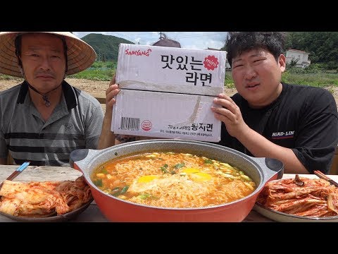 라면 한 박스를 3명이서 맛있는라면 미니 요리 먹방 Mukbang eating show