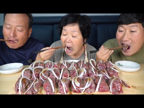 채끝살로 직접 만든 소고기 초밥 요리 먹방 Mukbang eating show