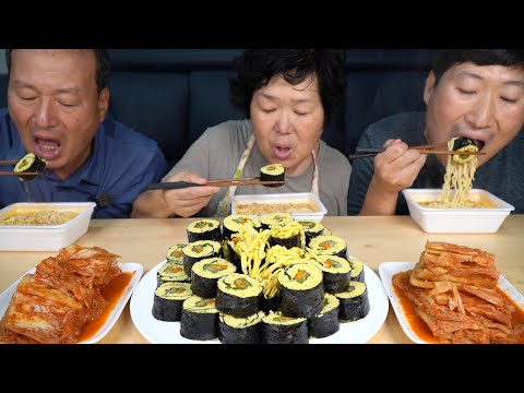 밥 대신 계란 지단으로 속 꽉 채운 계란김밥 Fried egg Gimbap 요리 먹방 Mukbang
