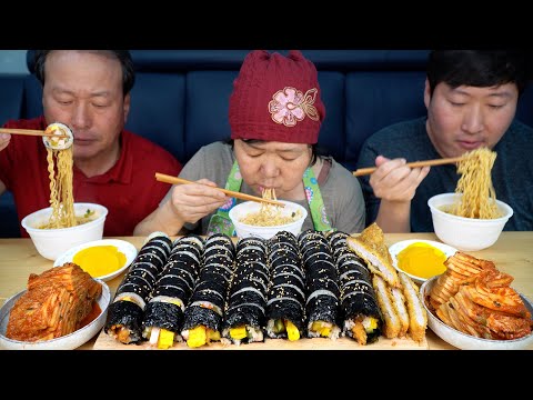 바삭한 돈가스 넣어 직접 만든 돈가스 김밥 Gimbap with Pork cutlet Instant