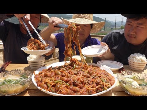 입 안에서 톡톡 터지는 미더덕찜 Braised Water sea squirt 요리 먹방 Mukbang