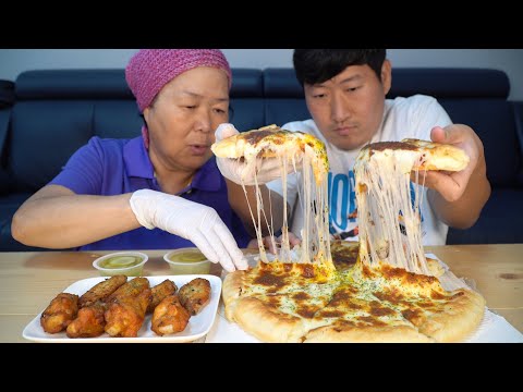 치즈 가득 어머니와 시카고 피자 Chicago style pizza 먹방 Mukbang eating show