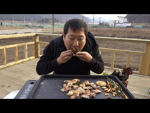 야외에서 먹는 꿀맛같은 삼겹살 Samgyeopsal 먹방 Mukbang eating show