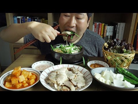 직접 담근 깍두기와 수육국밥 수육 먹방 Mukbang eating show