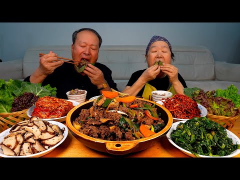 부드러운 소불고기와 고소한 표고버섯볶음 밥도둑 일미무침까지 Beef Bulgogi Stir fried