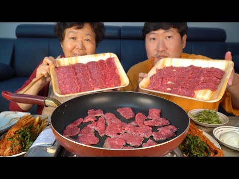 어머니와 오붓하게 꽃갈비살 구이 Korean beef ribs 요리 먹방 Mukbang eating show