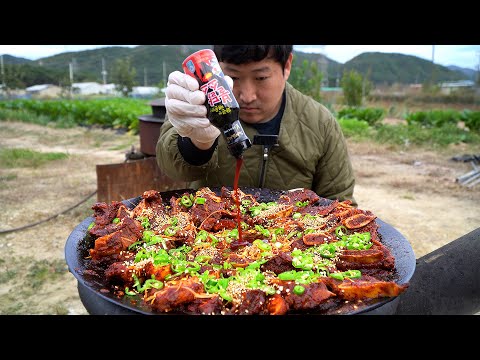 불닭소스 듬뿍 뿌린 매운 한우 소갈비찜 Braised Hot Spicy Beef Ribs with