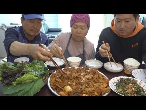 담백하게 맛있는 멧돼지 두루치기 Stir fried wild boar 요리 먹방 Mukbang eating