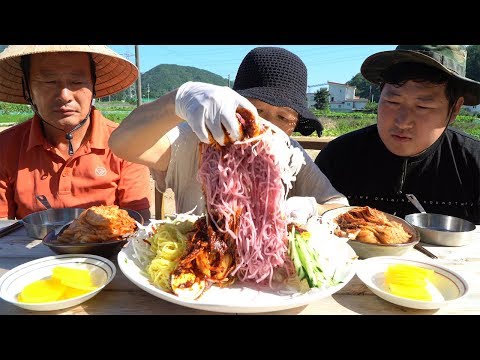 4가지 색깔 4가지 국수로 만드는 비빔국수 요리 먹방 Mukbang eating show