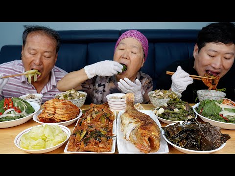 직접 담근 콩잎과 두부조림 열기구이 박나물 등 한가득 집밥 한상 Korean side dishes 요리